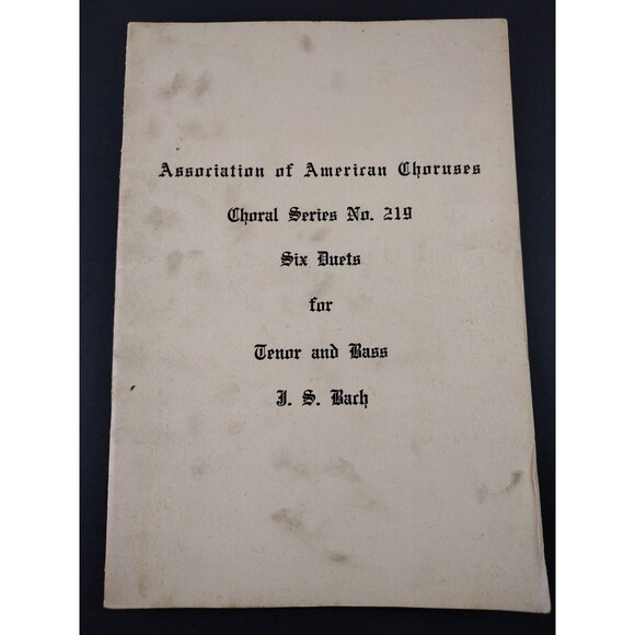 Bach Choral Series 219 Tenor Bass 1952 Sheet Music Assoc of American Chorus Vtg - Picture 1 of 5
